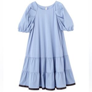 Jill Stuart Light Blue short puff sleeve relaxed fit babydoll dress